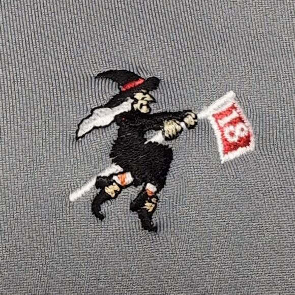 Dunning Golf 1/4 Zip Performance Pullover Mens M Gray Halloween Witch Broom READ - Picture 2 of 15